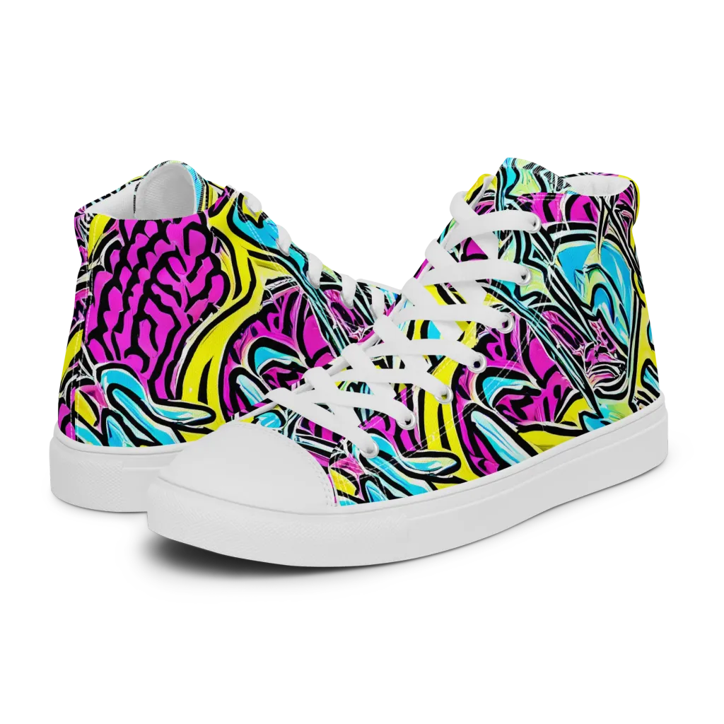 Future Safari on Women's High Top Canvas Shoes — Left