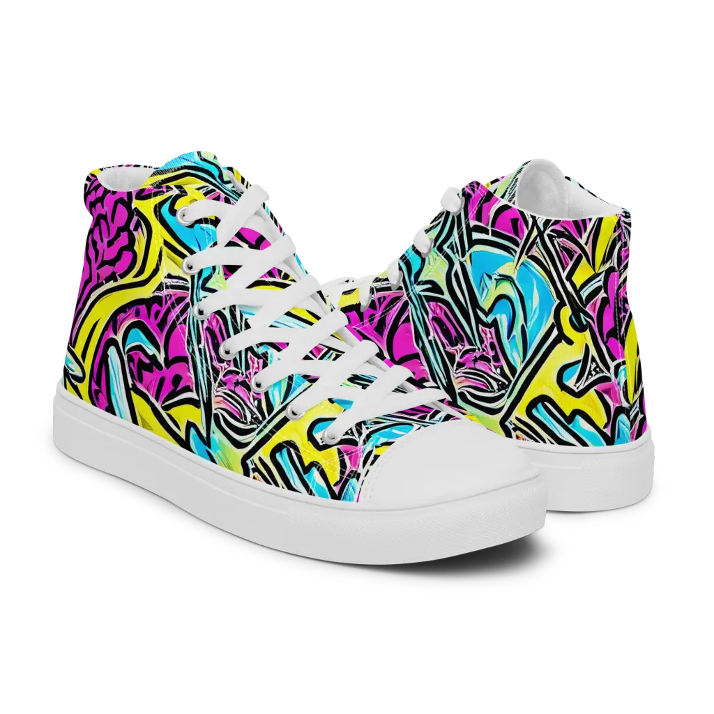 Future Safari on Women's High Top Canvas Shoes — Right