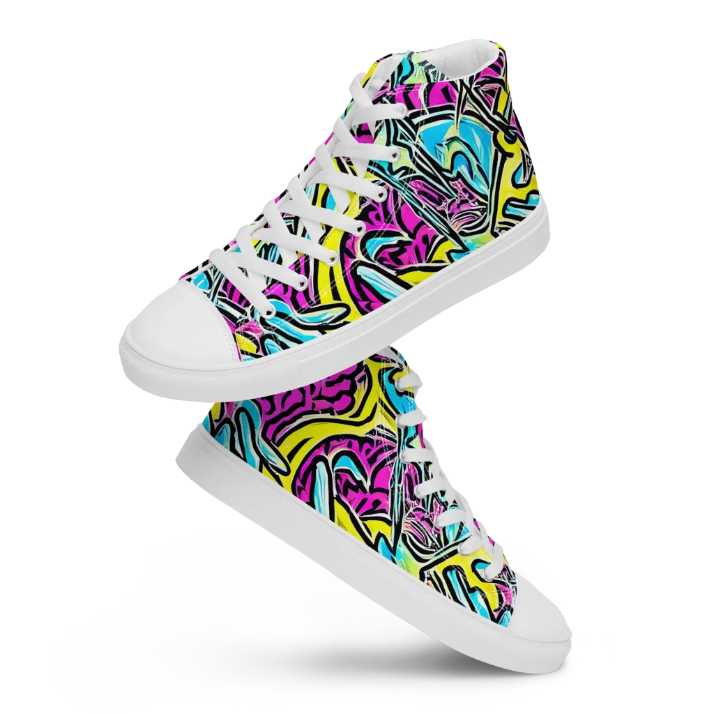 Future Safari on Women's High Top Canvas Shoes — Front