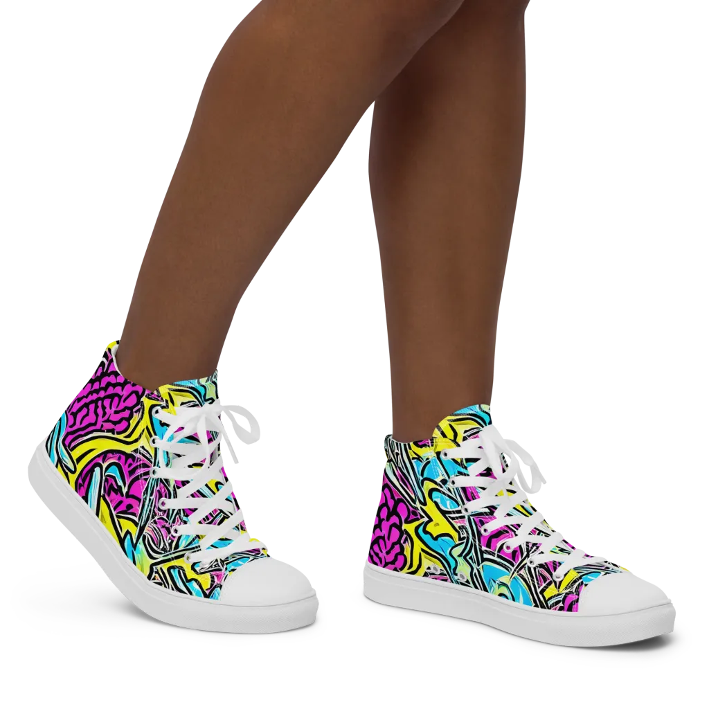 Future Safari on Women's High Top Canvas Shoes — Right