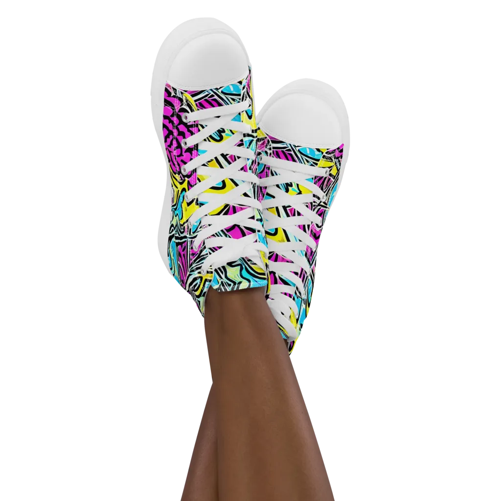 Future Safari on Women's High Top Canvas Shoes — Front