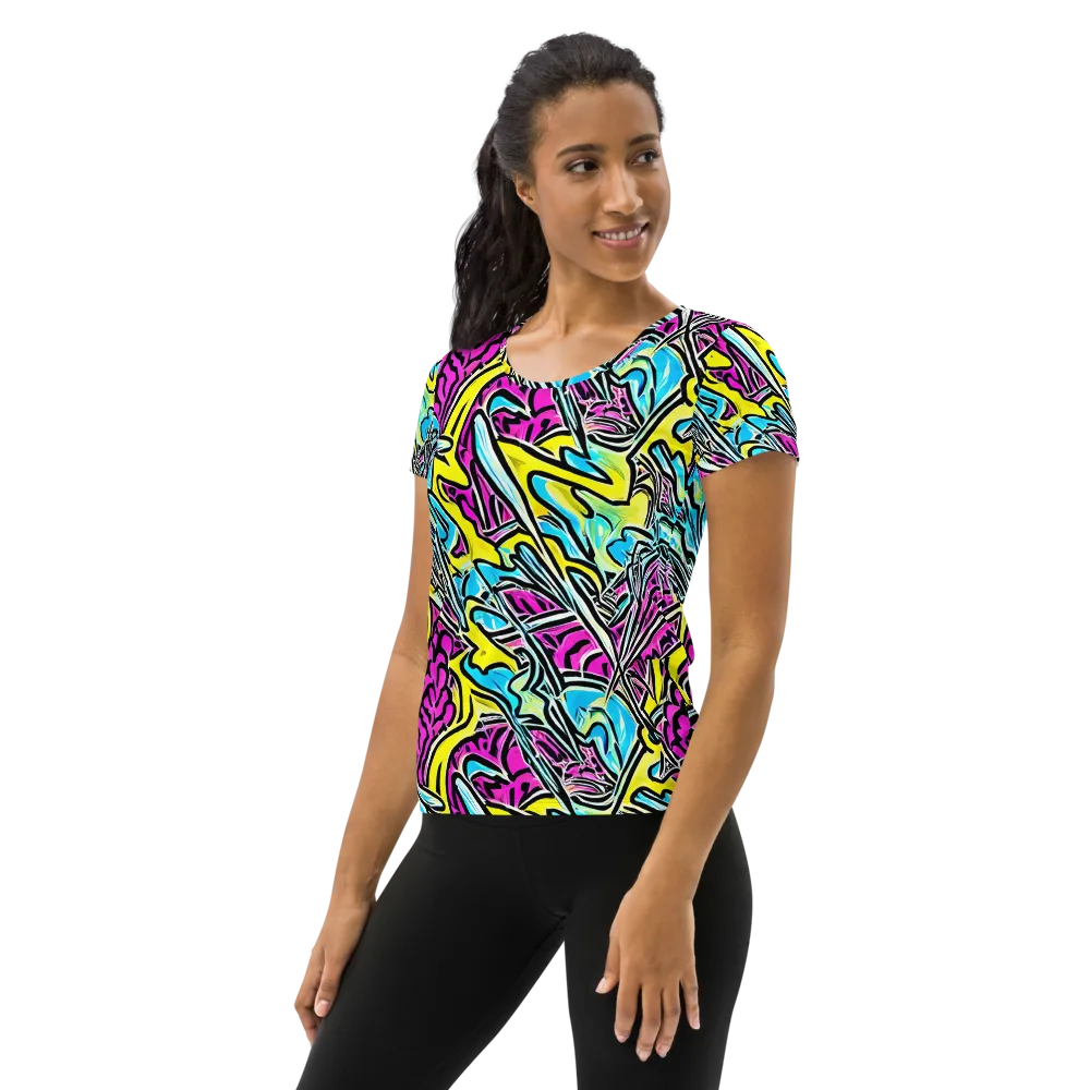 Future Safari on Women's Athletic T-Shirt — Left