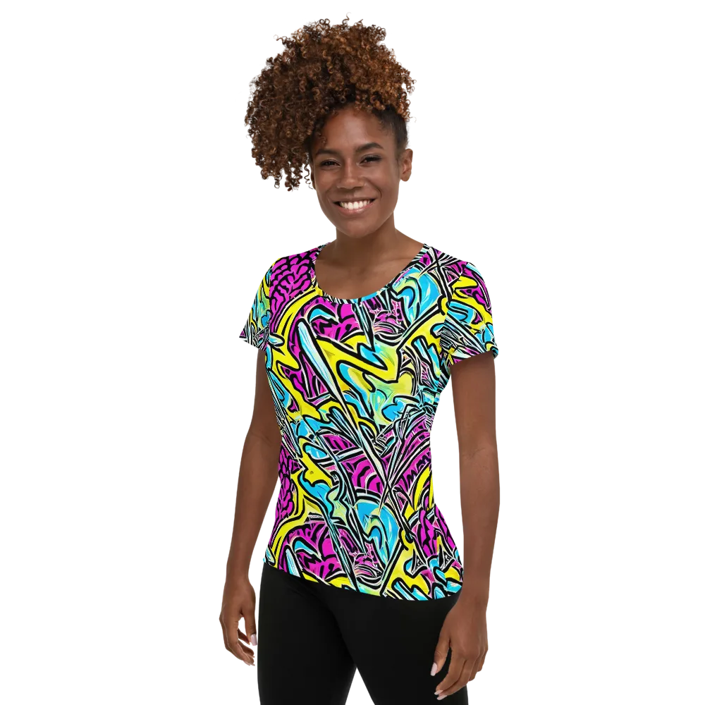 Future Safari on Women's Athletic T-Shirt — Left