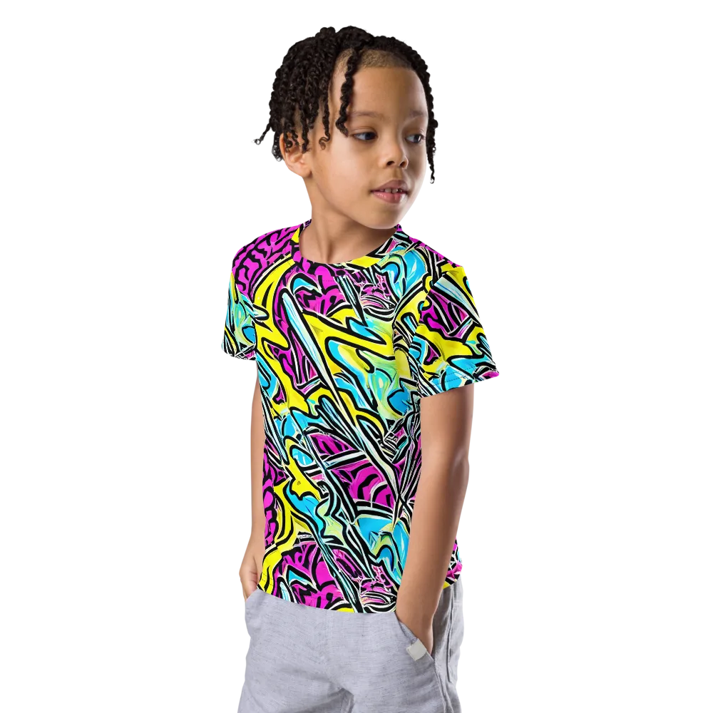 Future Safari on Kids Crew Neck T-Shirt — Left Front