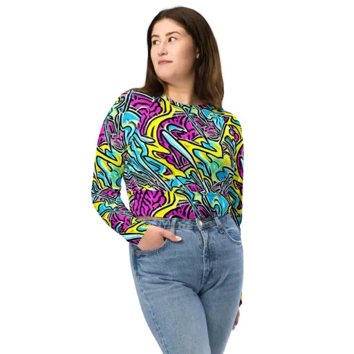 Future Safari on a Long Sleeve Crop Top