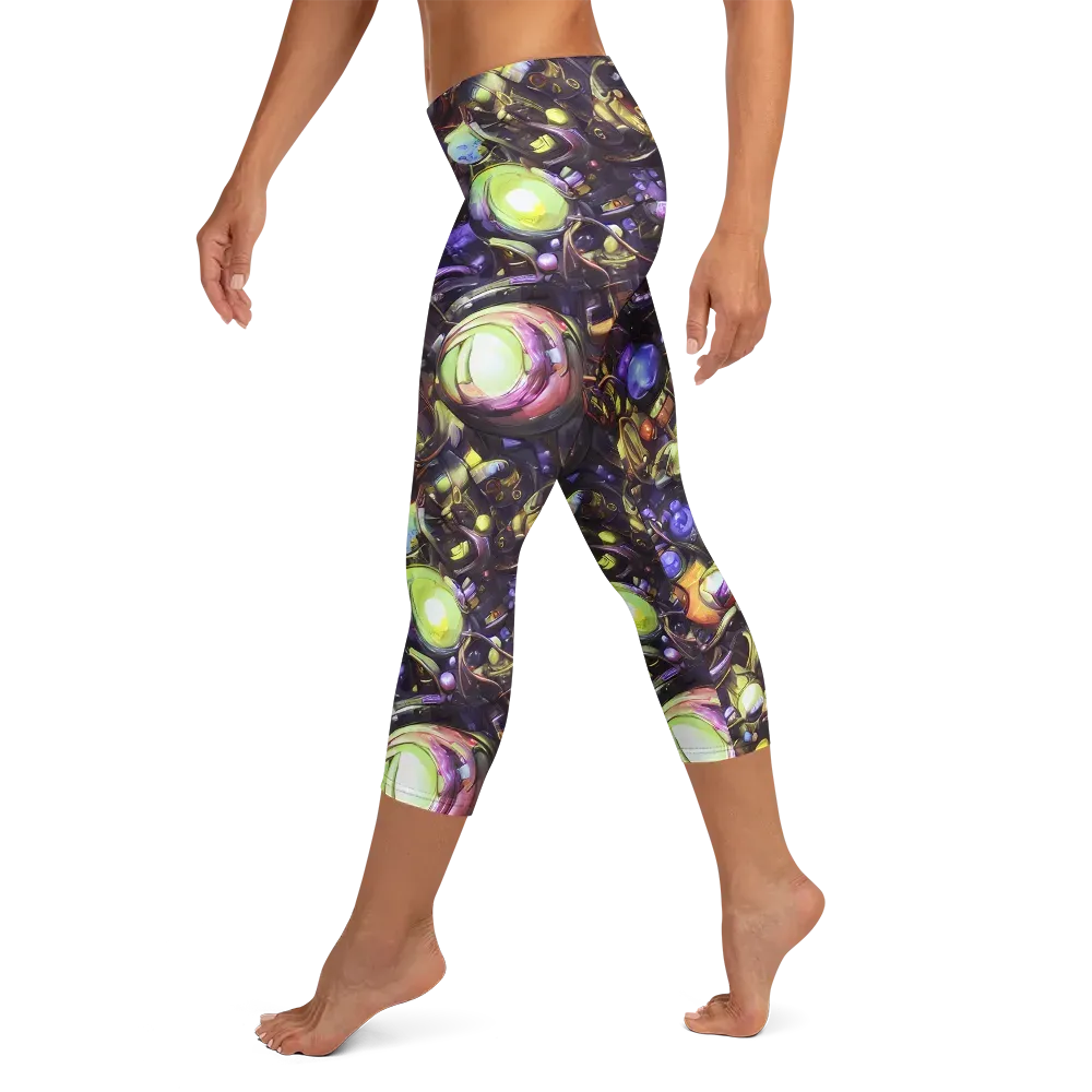 Midnight Nectar on Capri Leggings — Left