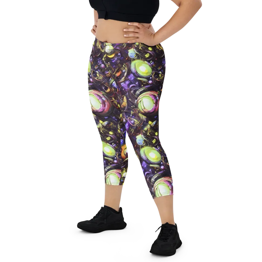 Midnight Nectar on Capri Leggings — Front