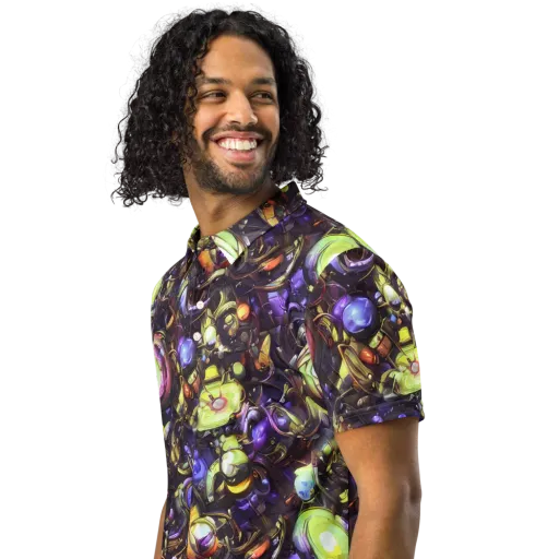 Midnight Nectar on a Men's Slim Fit Polo Shirt