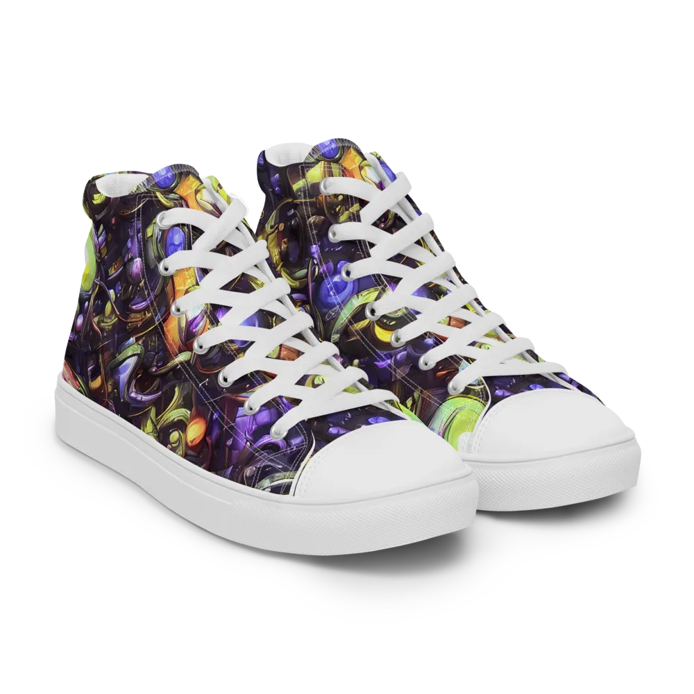 Midnight Nectar on Men's High Top Canvas Shoes — Right Front