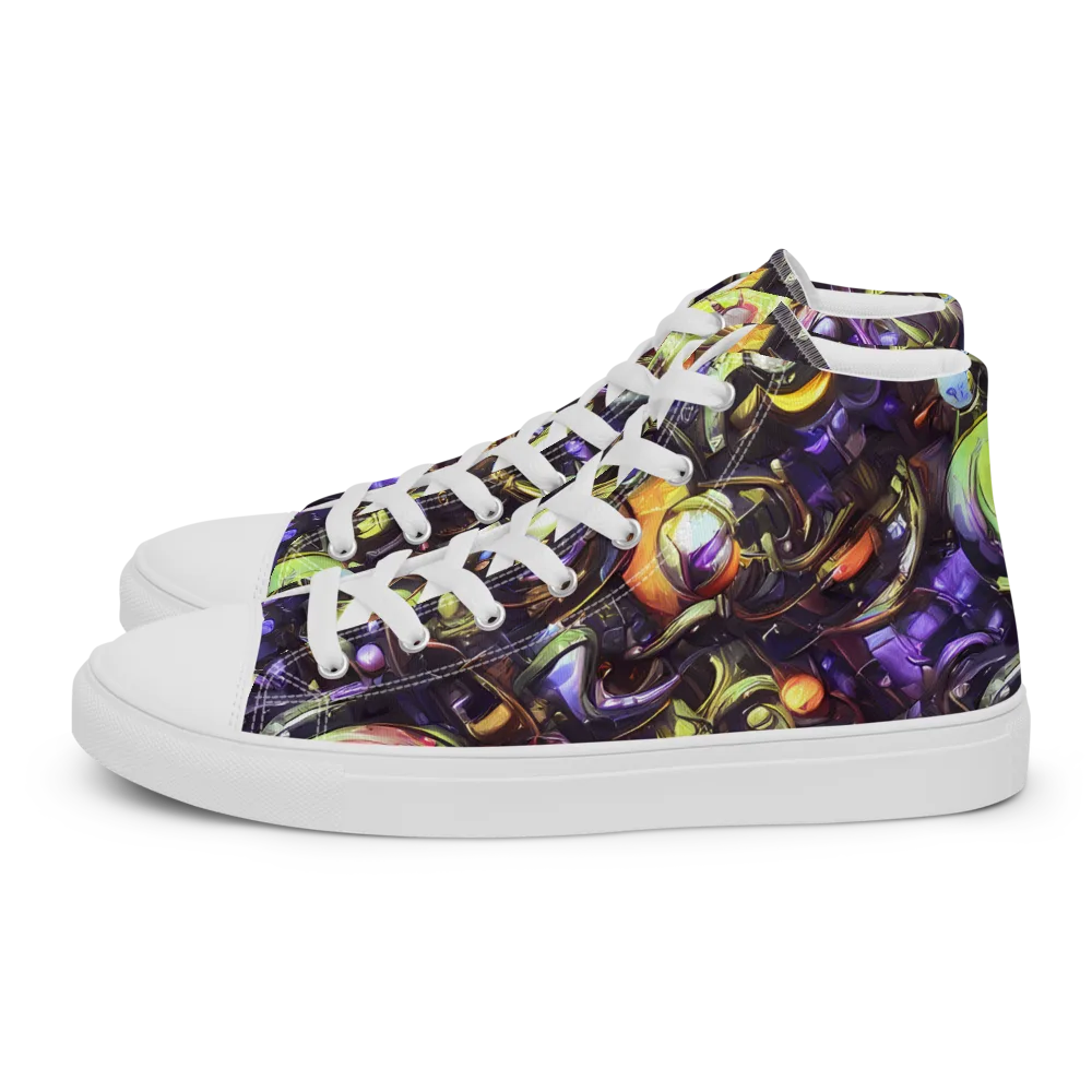 Midnight Nectar on Men's High Top Canvas Shoes — Left