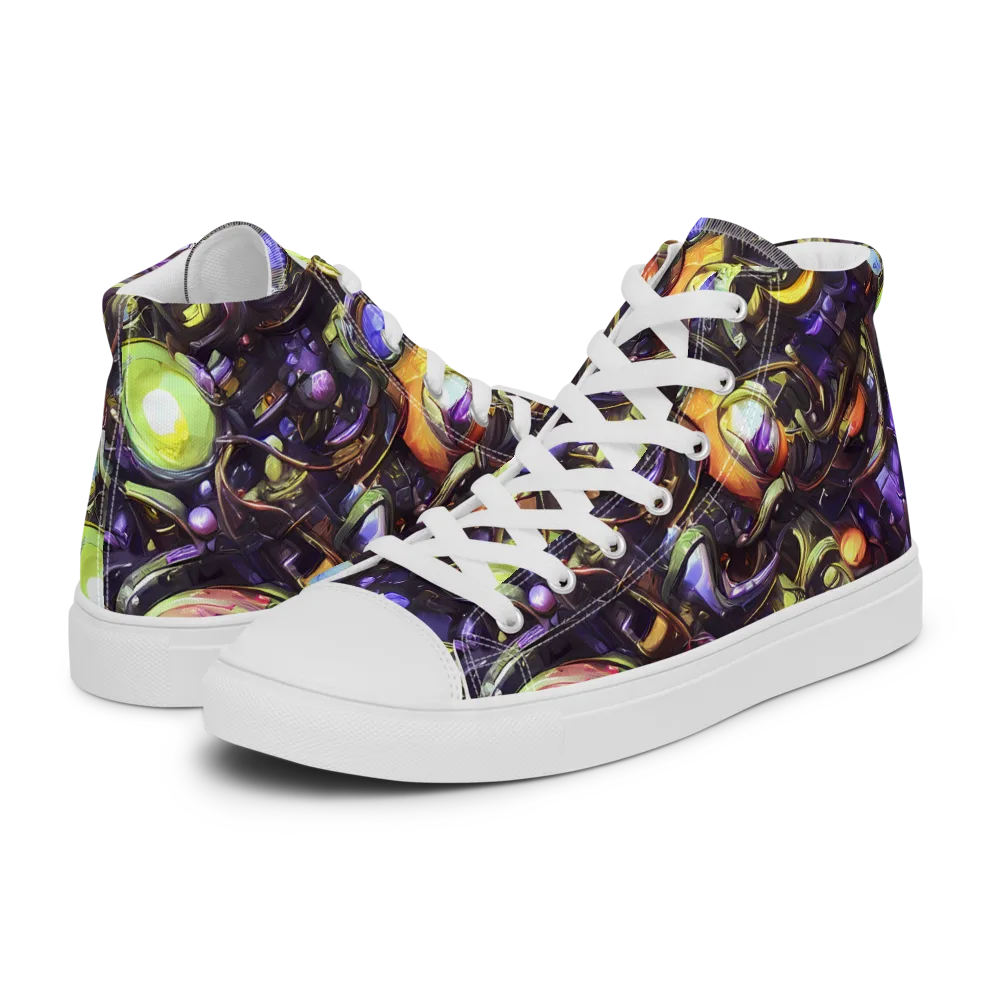 Midnight Nectar on Men's High Top Canvas Shoes — Left