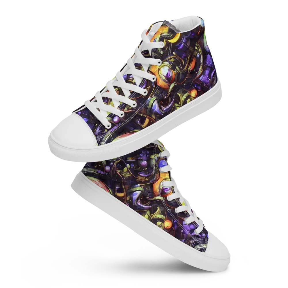 Midnight Nectar on Men's High Top Canvas Shoes — Front
