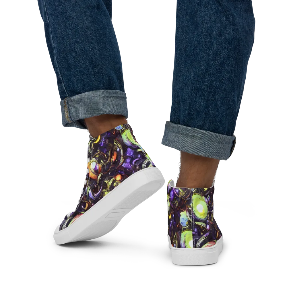 Midnight Nectar on Men's High Top Canvas Shoes — Back