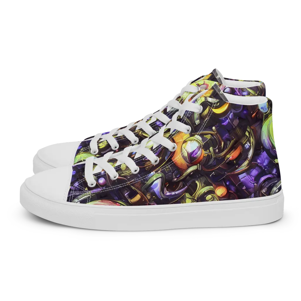 Midnight Nectar on Women's High Top Canvas Shoes — Left