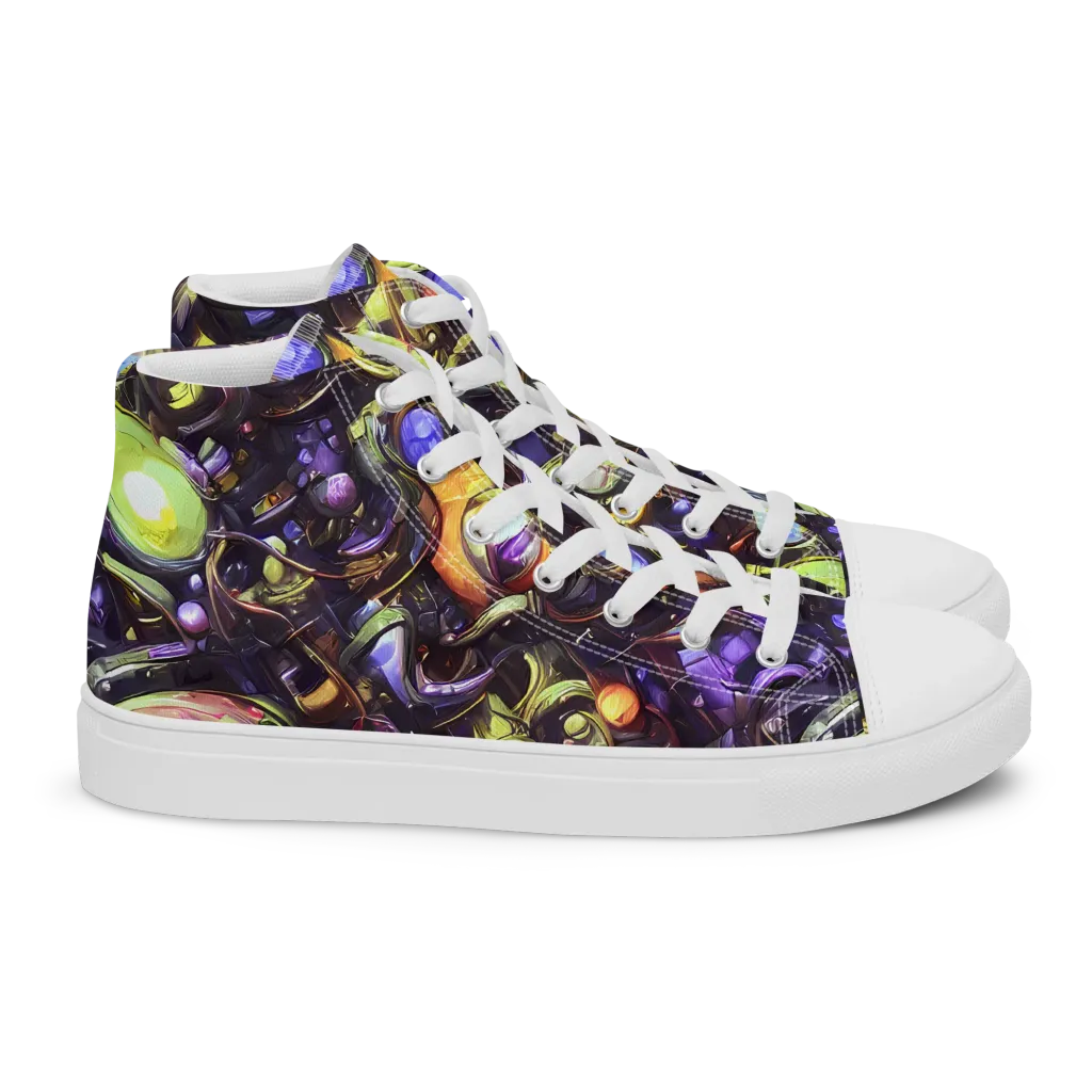Midnight Nectar on Women's High Top Canvas Shoes — Right