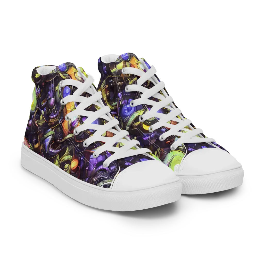 Midnight Nectar on Women's High Top Canvas Shoes — Right Front