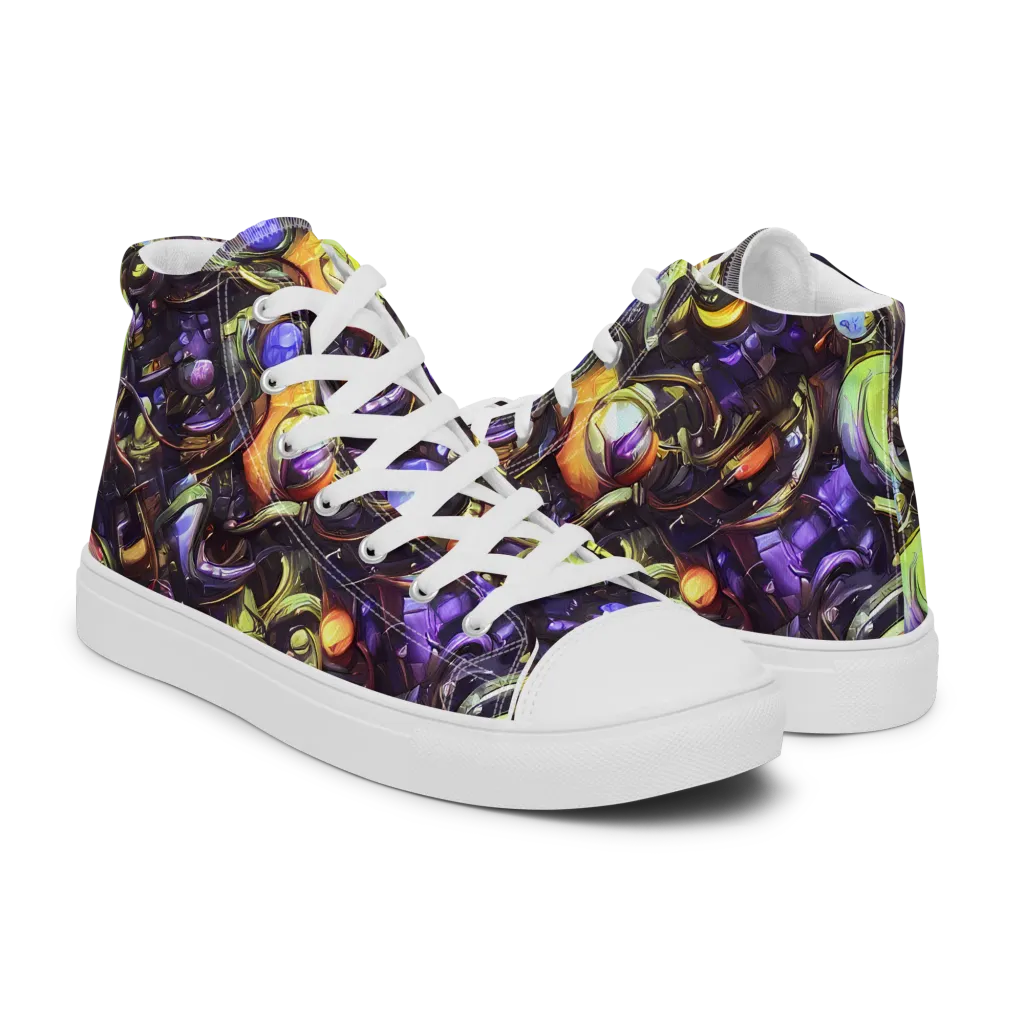 Midnight Nectar on Women's High Top Canvas Shoes — Right