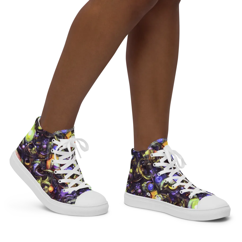 Midnight Nectar on Women's High Top Canvas Shoes — Right