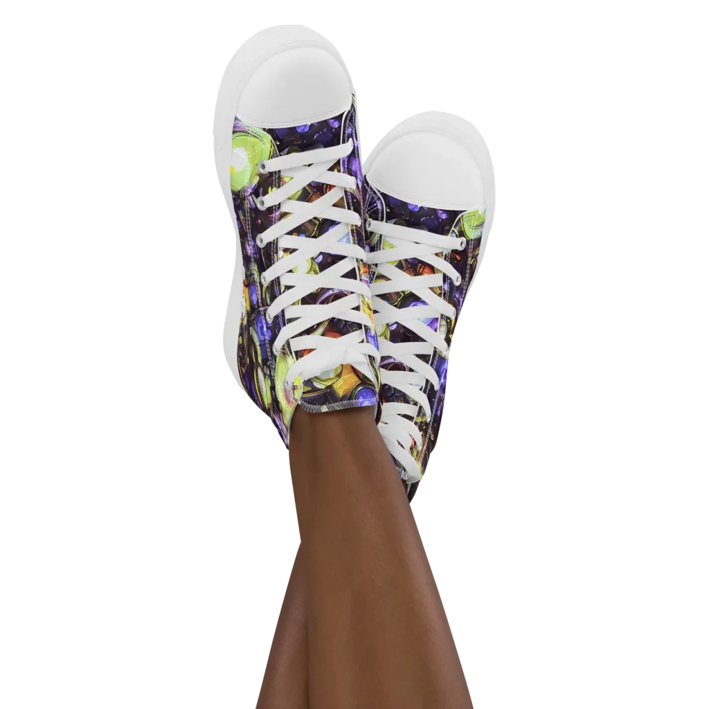 Midnight Nectar on Women's High Top Canvas Shoes — Front