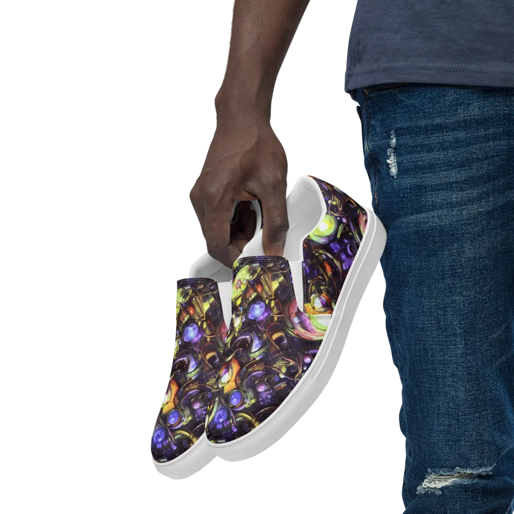 Midnight Nectar on Men's Slip-On Canvas Shoes — Left Front