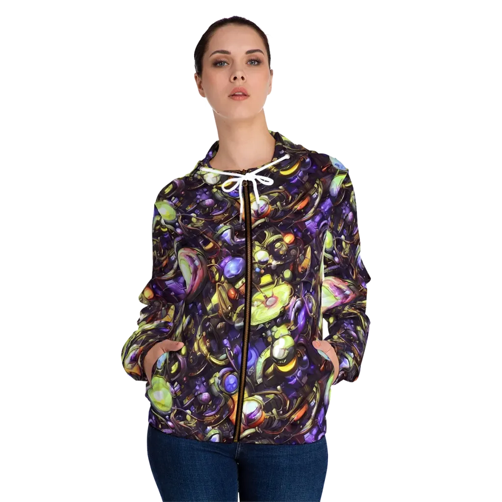 Midnight Nectar on Women's Full-Zip Hoodie — Front On Person