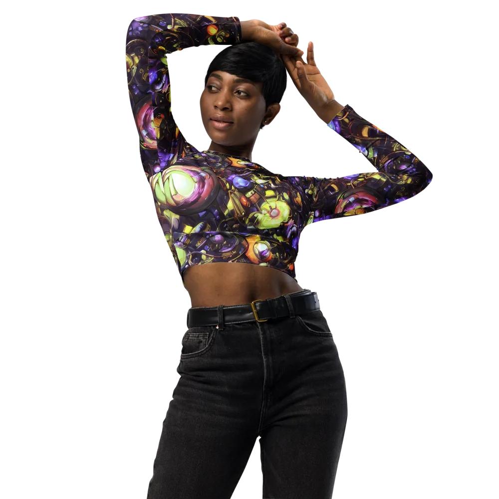 Midnight Nectar on Long Sleeve Crop Top — Front