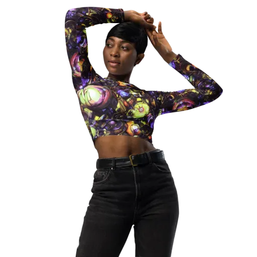 Midnight Nectar on a Long Sleeve Crop Top