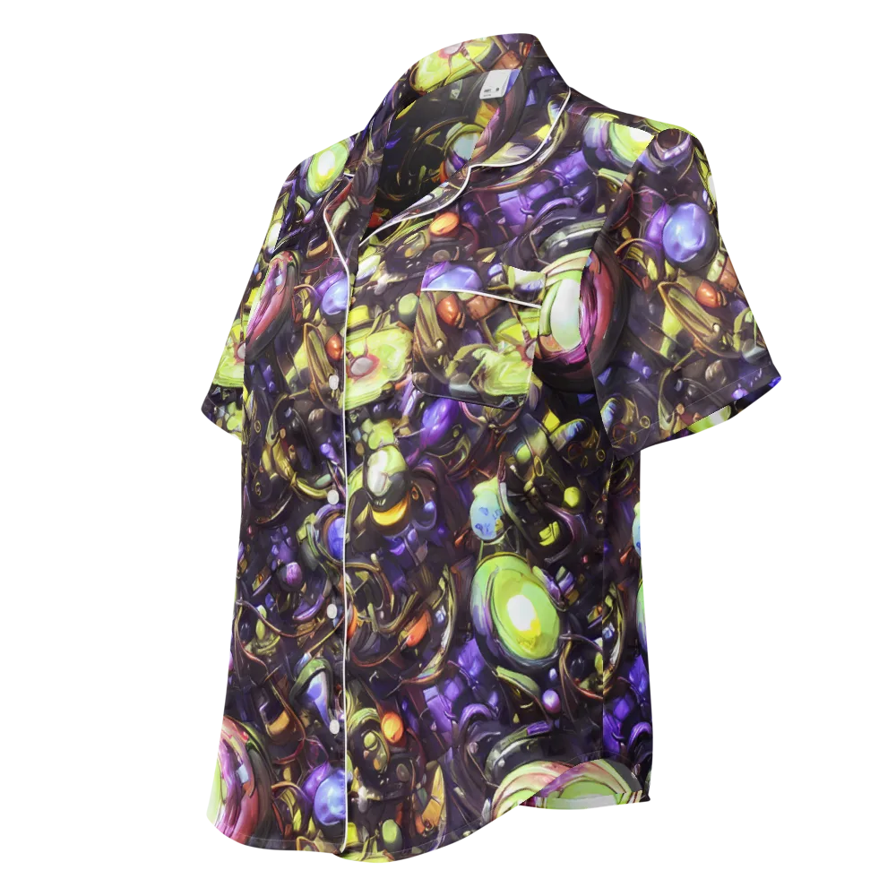 Midnight Nectar on Women's Short Sleeve Pajama Top — Left Front
