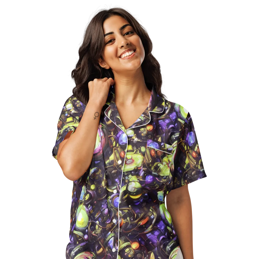 Midnight Nectar on Women's Short Sleeve Pajama Top — Front