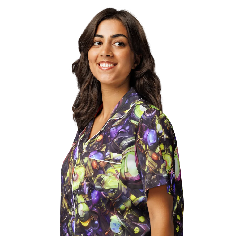 Midnight Nectar on Women's Short Sleeve Pajama Top — Left Front