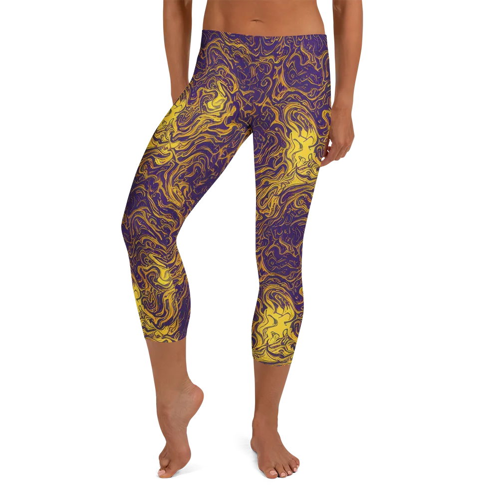 Royal Melt on Capri Leggings — Front