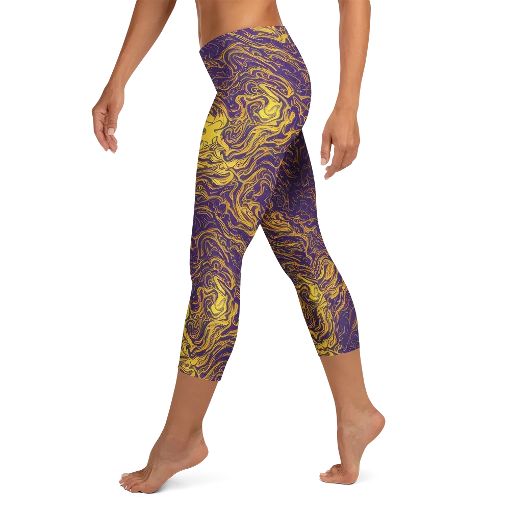 Royal Melt on Capri Leggings — Left