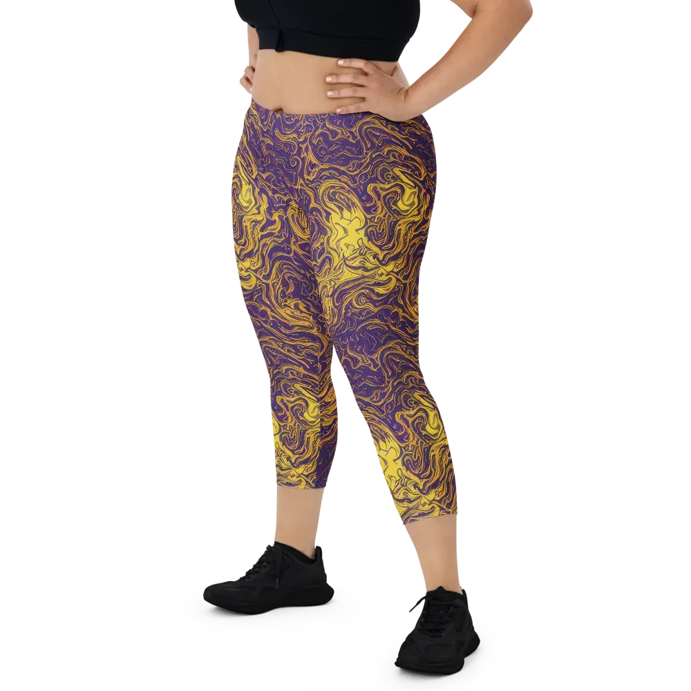 Royal Melt on Capri Leggings — Front