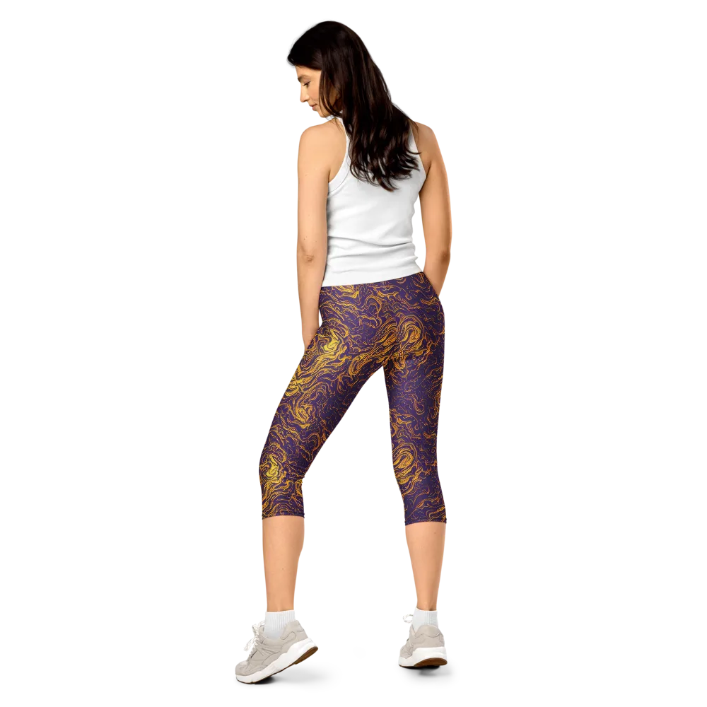 Royal Melt on Capri Leggings — Back