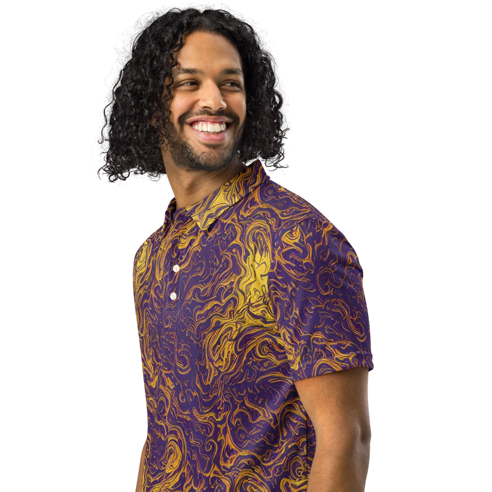 Royal Melt on Men's Slim Fit Polo Shirt — Left Front