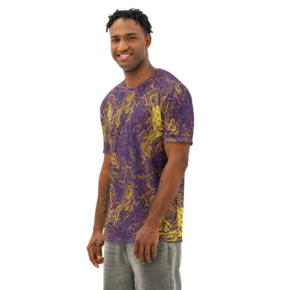 Royal Melt on Men's Cotton Crew Neck T-Shirt — Left Front