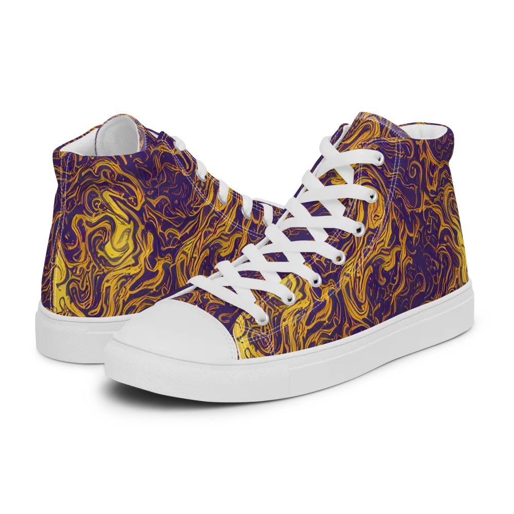 Royal Melt on Men's High Top Canvas Shoes — Left