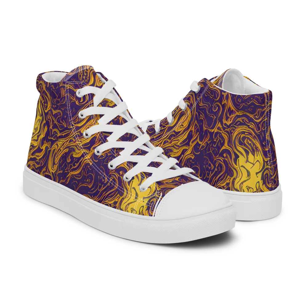 Royal Melt on Men's High Top Canvas Shoes — Right