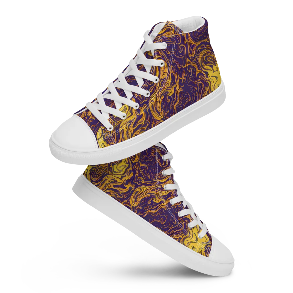 Royal Melt on Men's High Top Canvas Shoes — Front