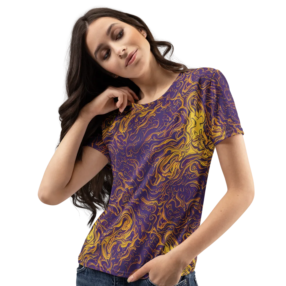 Royal Melt on Women's Crew Neck T-Shirt — Left Front