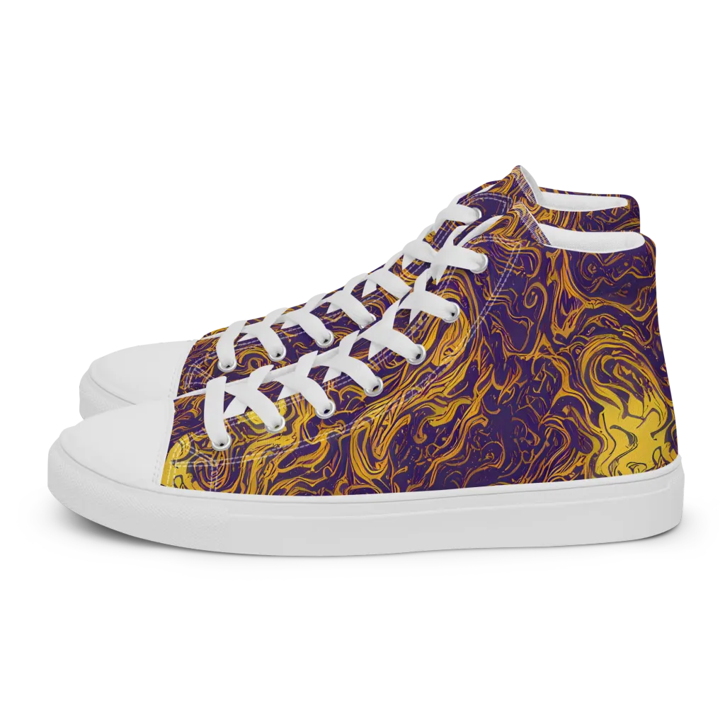 Royal Melt on Women's High Top Canvas Shoes — Left