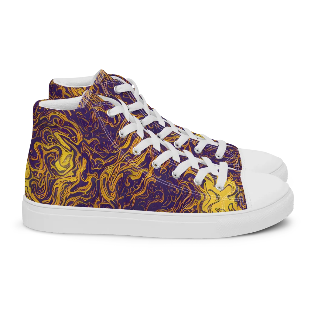 Royal Melt on Women's High Top Canvas Shoes — Right
