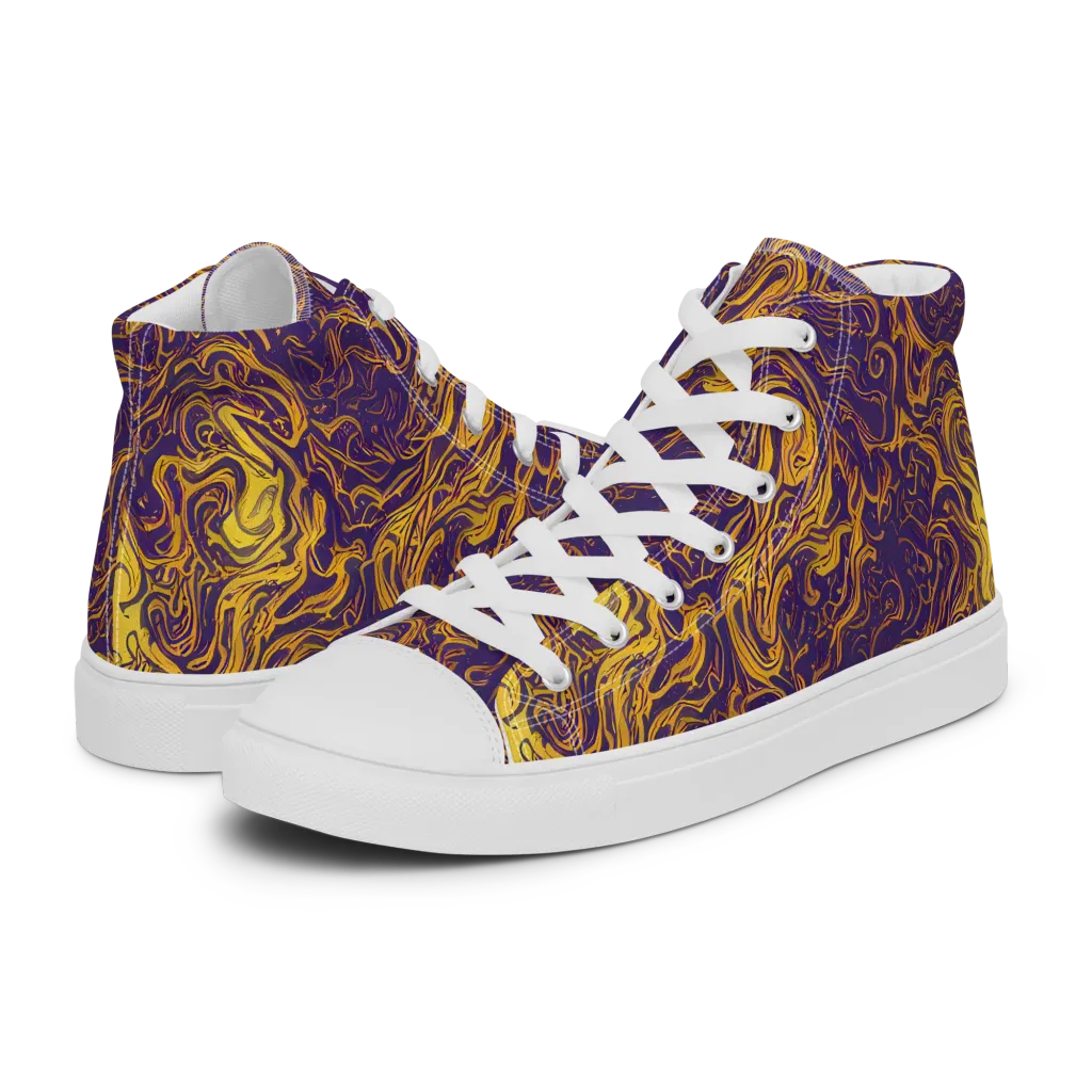 Royal Melt on Women's High Top Canvas Shoes — Left