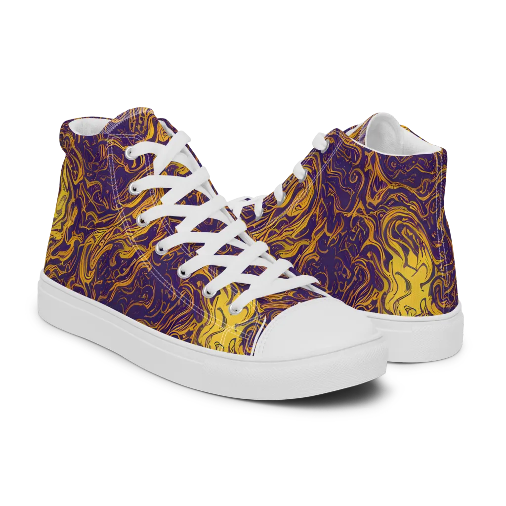 Royal Melt on Women's High Top Canvas Shoes — Right