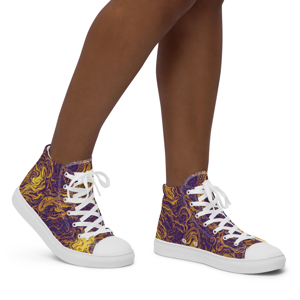 Royal Melt on Women's High Top Canvas Shoes — Right