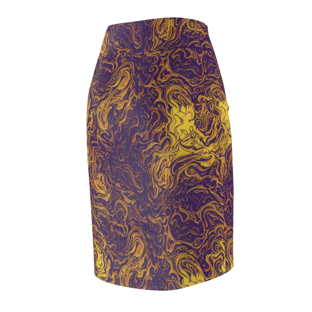 Royal Melt on Pencil Skirt — Back Side