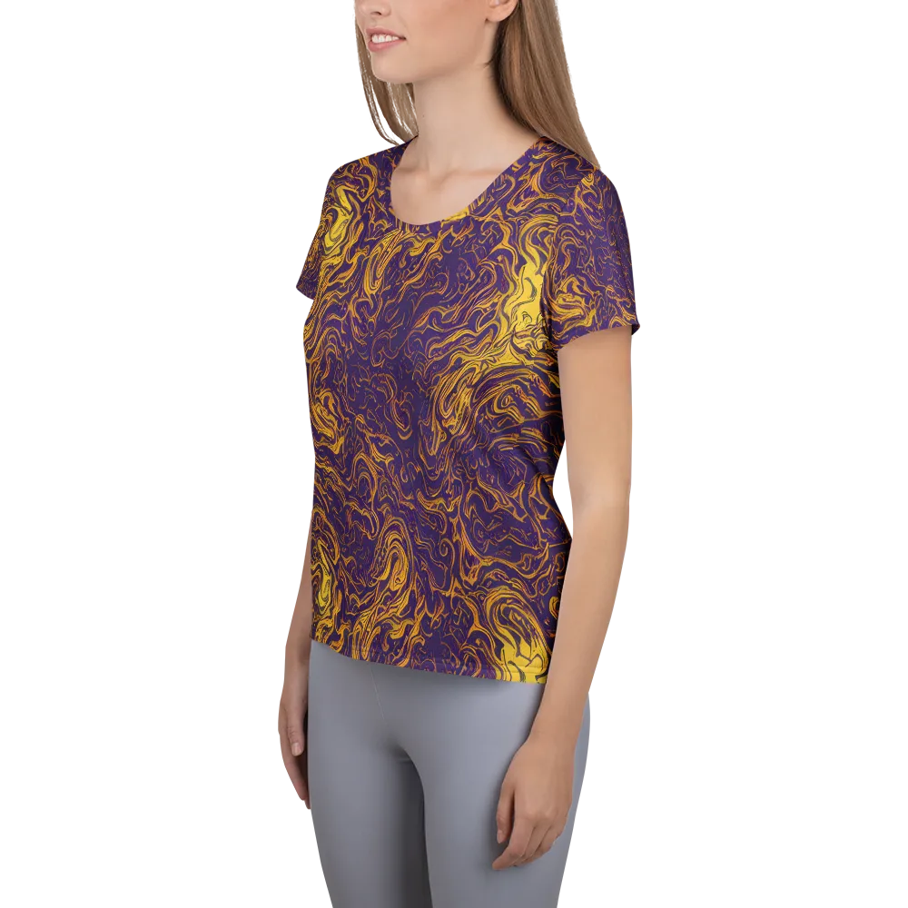 Royal Melt on Women's Athletic T-Shirt — Left