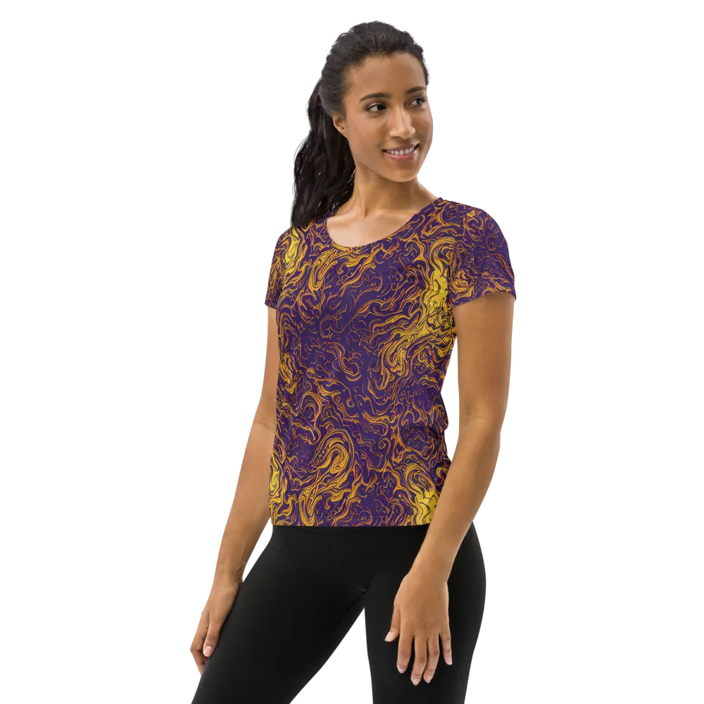 Royal Melt on Women's Athletic T-Shirt — Left