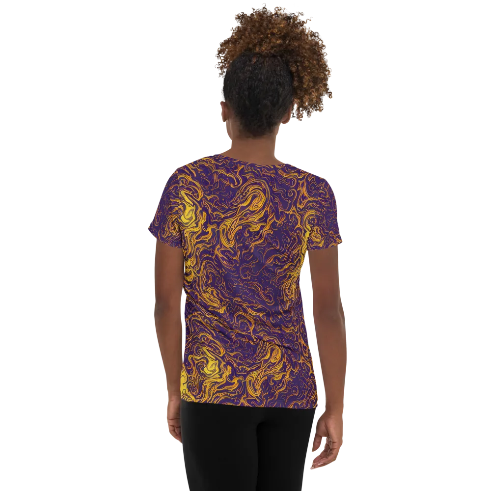 Royal Melt on Women's Athletic T-Shirt — Back