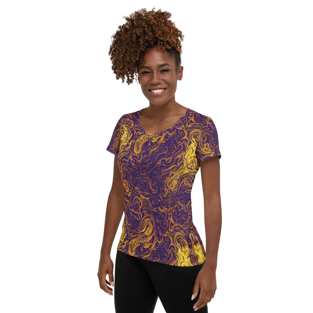 Royal Melt on Women's Athletic T-Shirt — Left